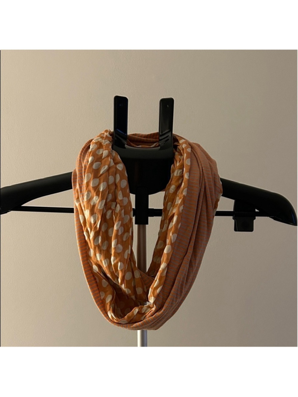 Chic Orange Polka Dot Scarf - Picture 2 of 2